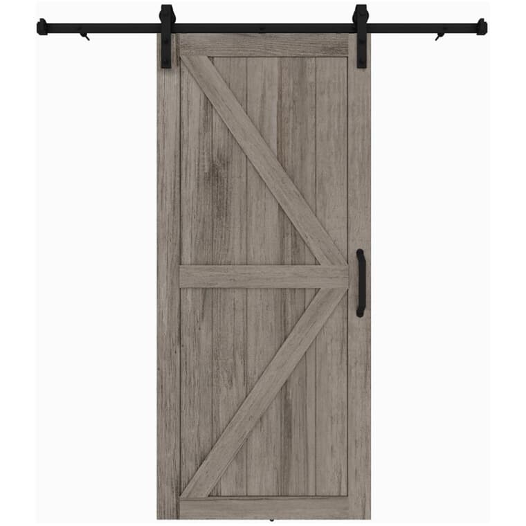 Artisan Barn Door - with Hardware + Grey, 37" x 84"