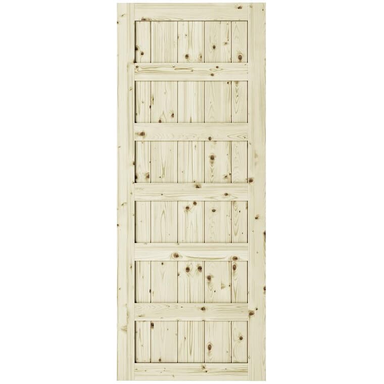 6 Panel Pine Barn Door - 42" x 84"