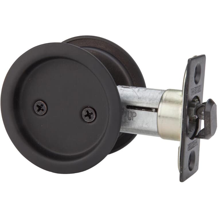 Iron Black Round Pocket Door Passage Lock