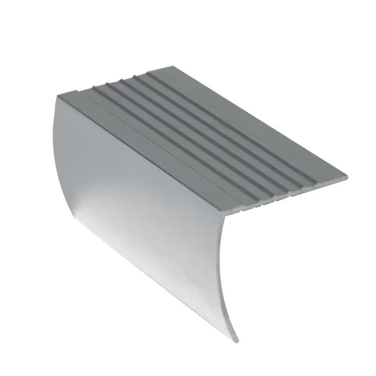 1-1/8" x 6' Polished Silver Stair Nose Moulding