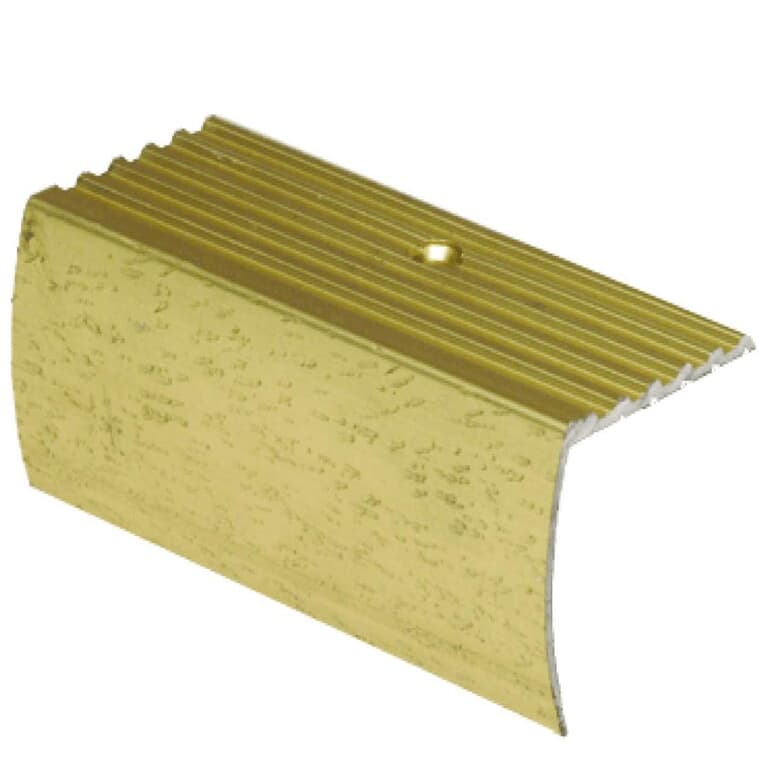 1-1/8" Drop x 6' Hammered Gold Stair Nose Moulding