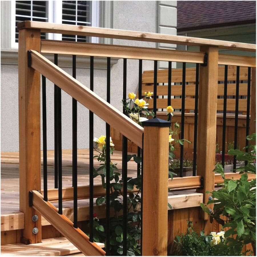 NUVO IRON 6' Traditional Brown Pressure Treated Railing Kit | Home Hardware