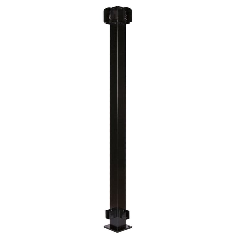 2-1/4" x 2-1/4" Black Aluminum Railing Corner Post
