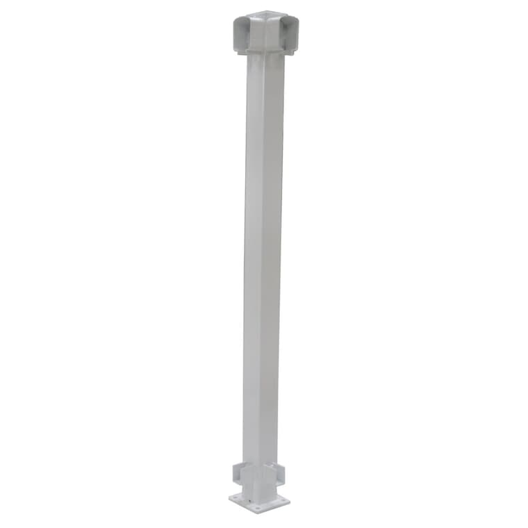 Poteau de coin de 2-1/4 po x 2-1/4 po en aluminium pour rampe, blanc