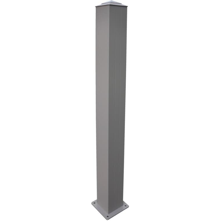 Poteau en aluminium pour rampe d'escalier de 4 po x 4 po, taupe
