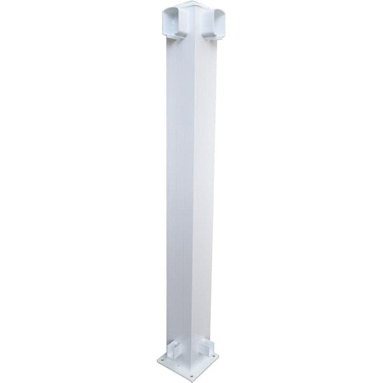 Poteau de coin de 4 po x 4 po en aluminium pour rampe, blanc