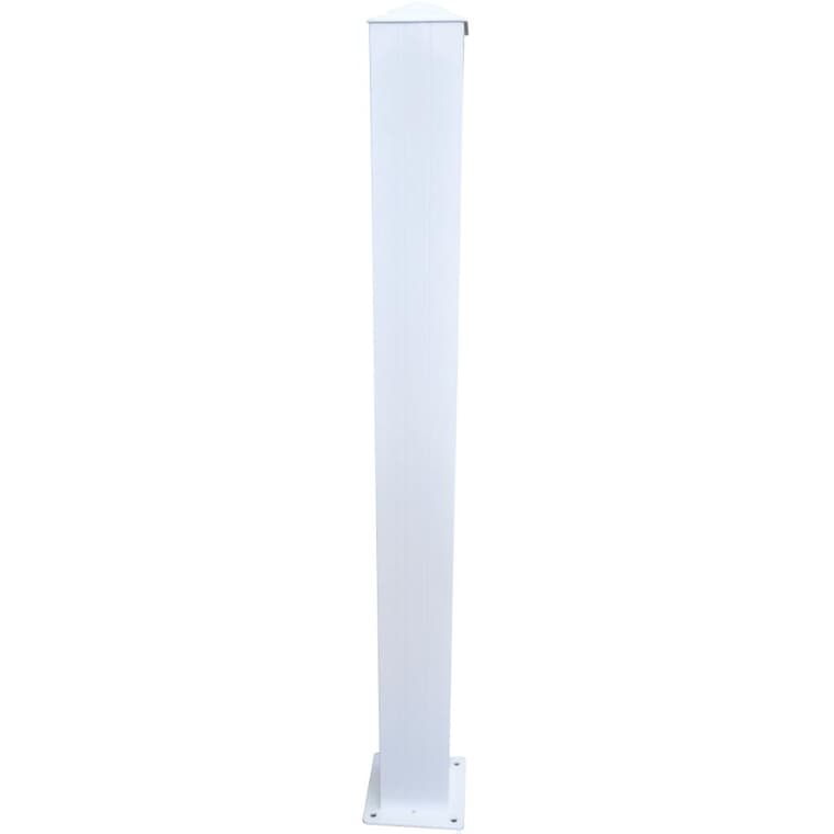 Poteau d'extrémité de 4 po x 4 po en aluminium pour rampe d'escalier, blanc