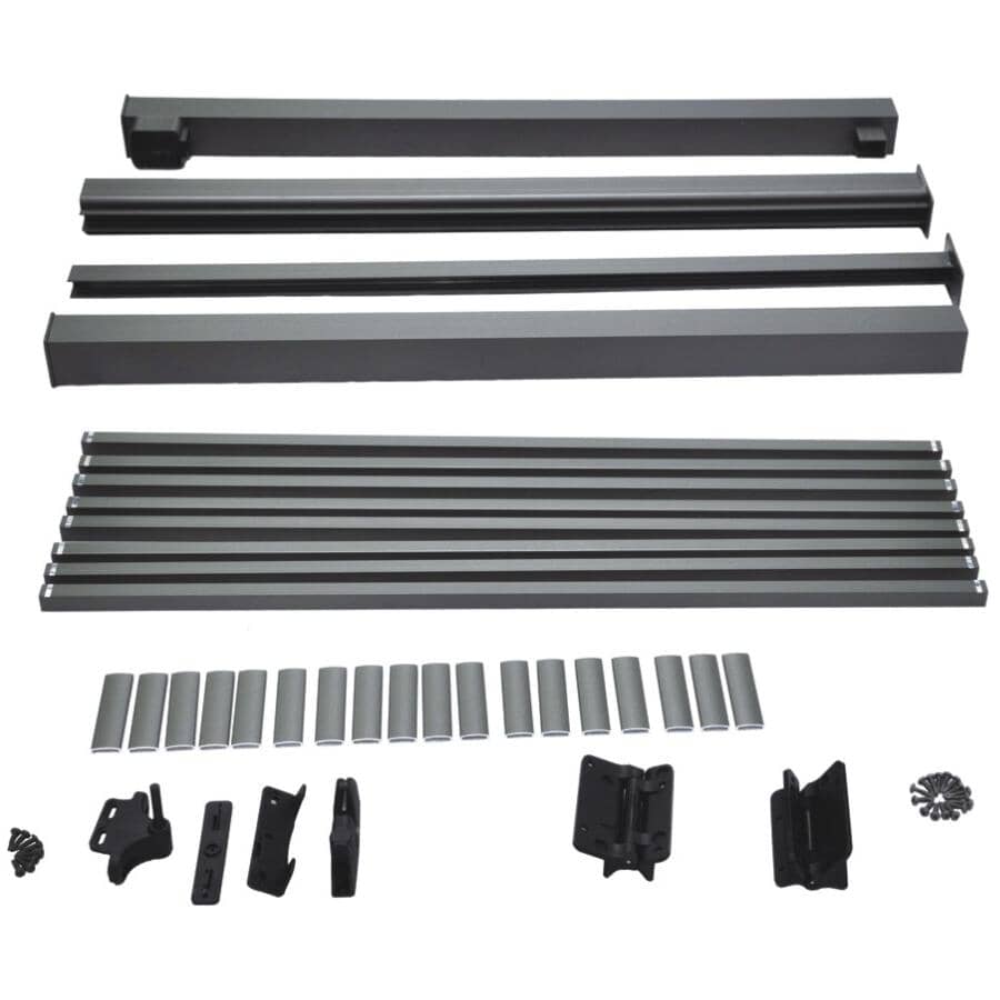 REGAL IDEAS 4' Titanium Slate Aluminum Straight Gate Picket Railing ...