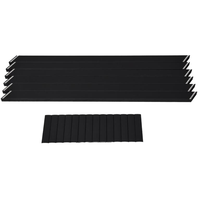 Barreaux droits en aluminium de 1-1/2 x 36 po pour section de rampe à marches larges de 3 pi, noir texturé, paquet de 6