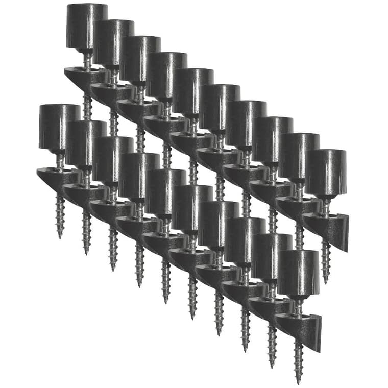 Raccords pour rampe d'escalier à montage en surface, noir, paquet de 20