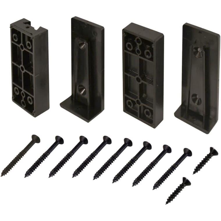 2 Pack Black Clip-on Straight Railing Connectors