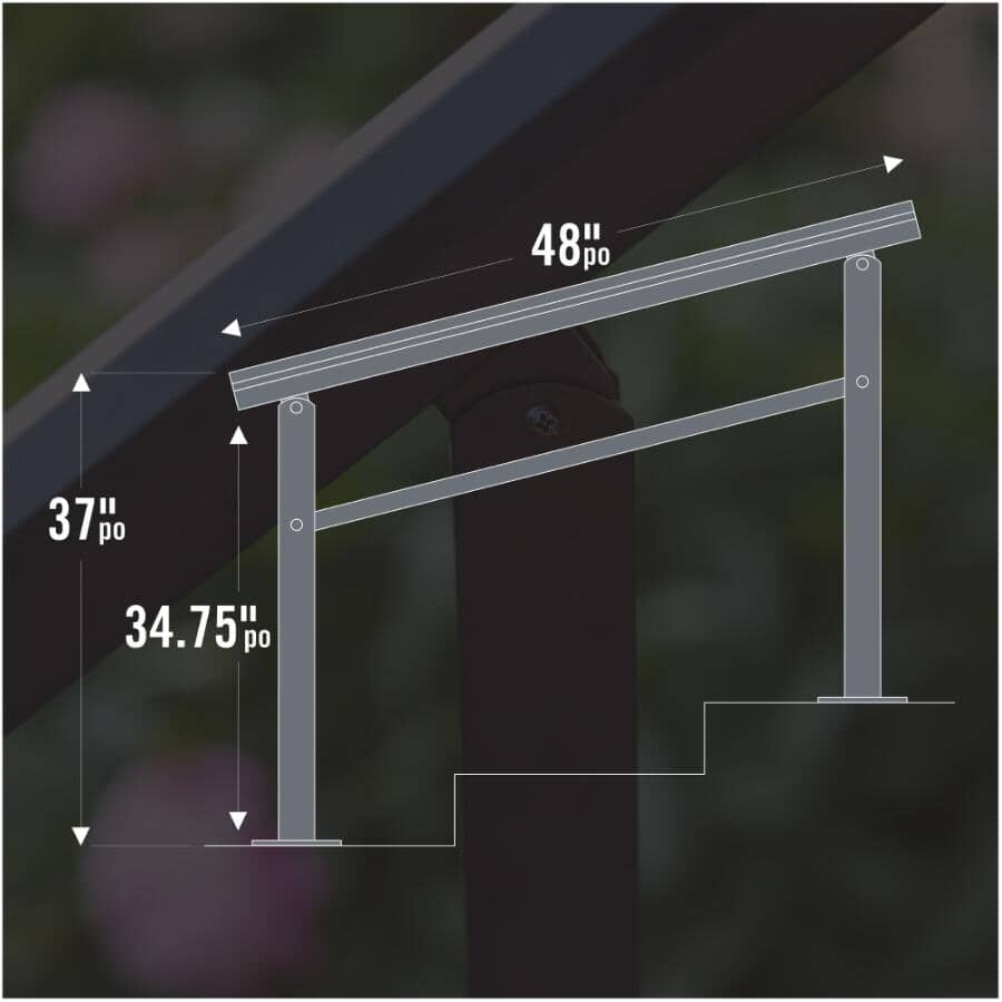NUVO IRON 2-3 Step Aluminum Stoop Railing Handrail Kit | Home Hardware