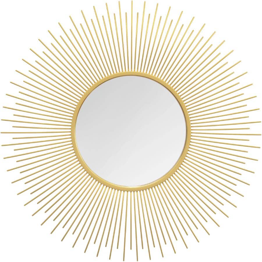 INSTYLE:Gold Burst Round Wall Mirror - 30" x 30"