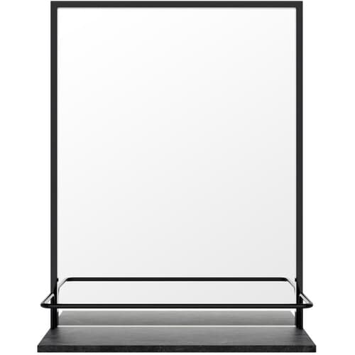 Wall Mirror - with Shelf, Black, 18.5" x 24.5"