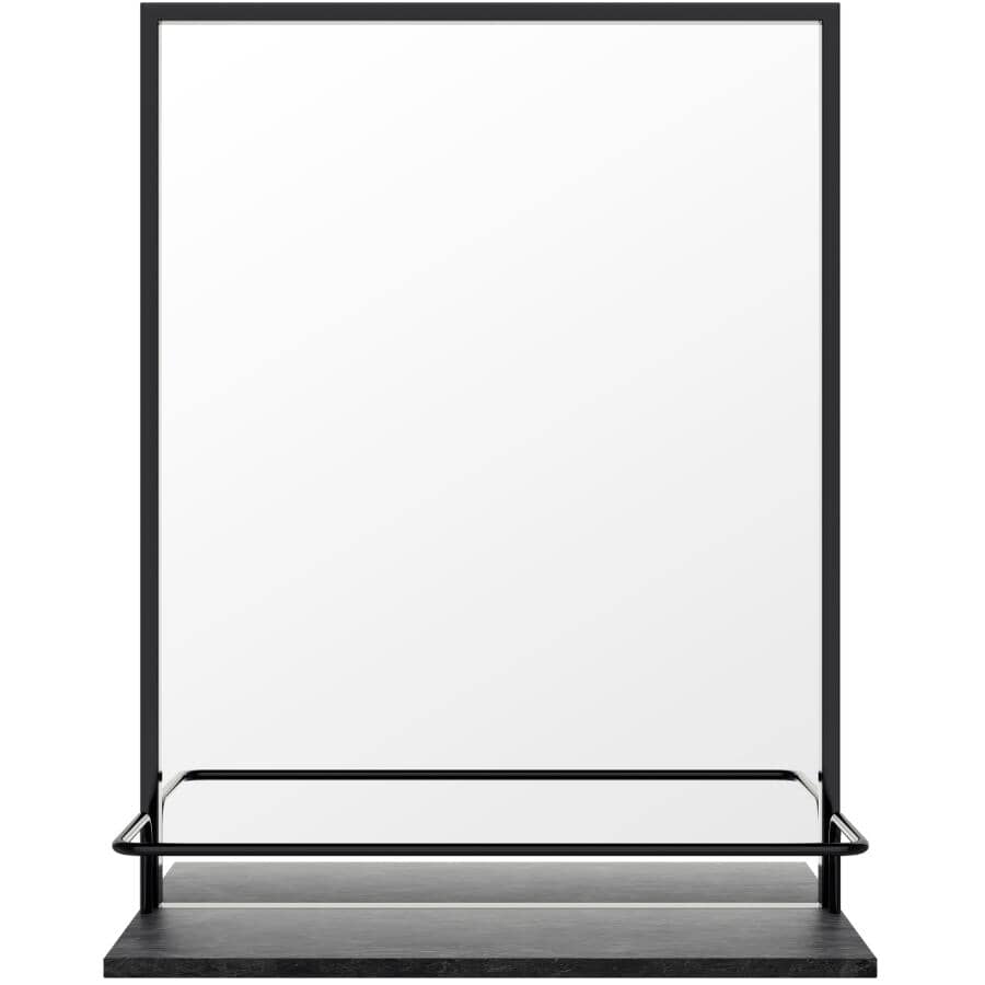 INSTYLE:Wall Mirror - with Shelf, Black, 18.5" x 24.5"