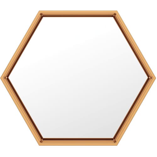 Hex Wall Mirror - Gold, 26" x 30"