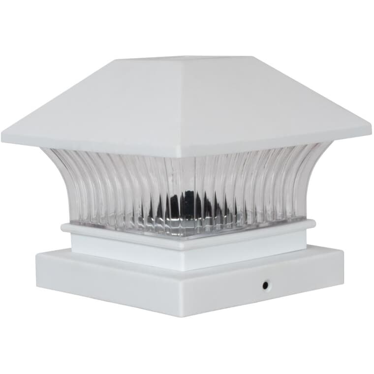 Smooth Top White Solar Fence Post Cap