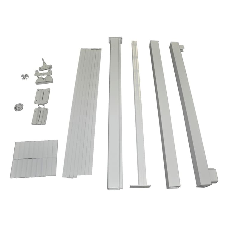 Ensemble de rampe en aluminium de 4 pi pour barrière à barreaux droits, blanc