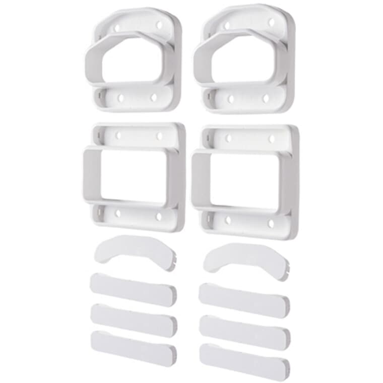 2 Pack Yardcrafters White Wall Mount Railing Connectors