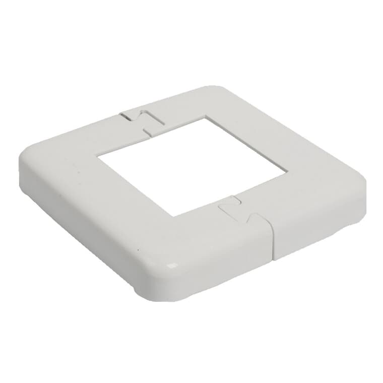 White Base Plate Cover, for 2-1/4" Post