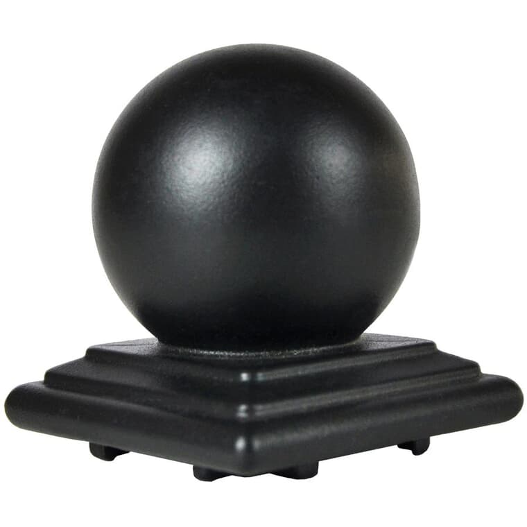 Textured Black Aluminum Railing Decorative Post Cap - Ball