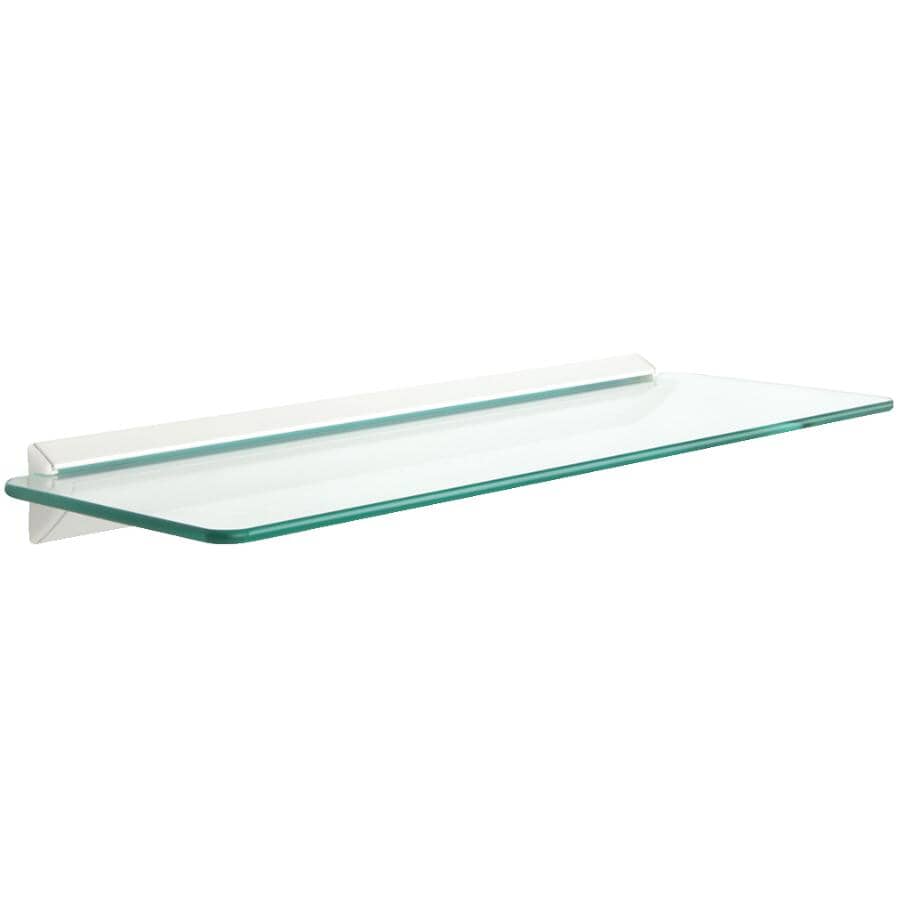 JOHN STERLING:8" x 24" Glass/White Rectangular Shelf Kit