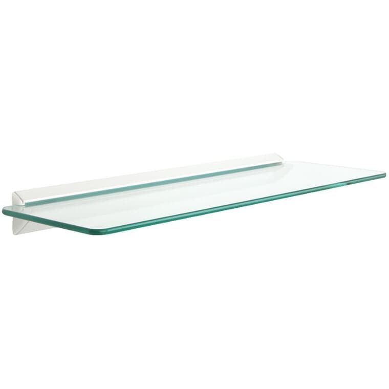 8" x 24" Glass/White Rectangular Shelf Kit