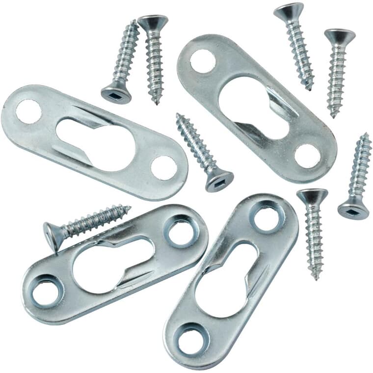 4 Pack 14mm x 42mm Zinc Fitting Plates, with Mounting Screws
