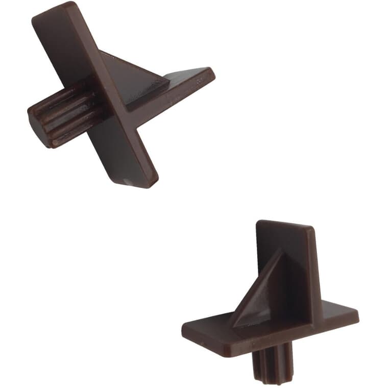 8 Pack 1/4" Brown Plastic Shelf Supports