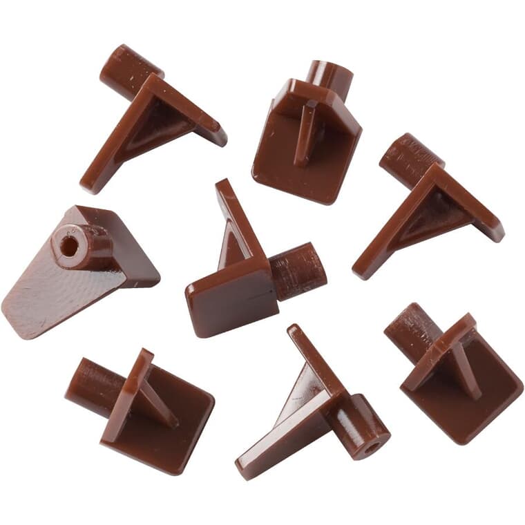 8 Pack 5mm Brown Plastic Shelf Supports