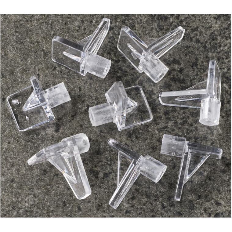 5 mm Clear Plastic Shelf Supports - 8 Pack