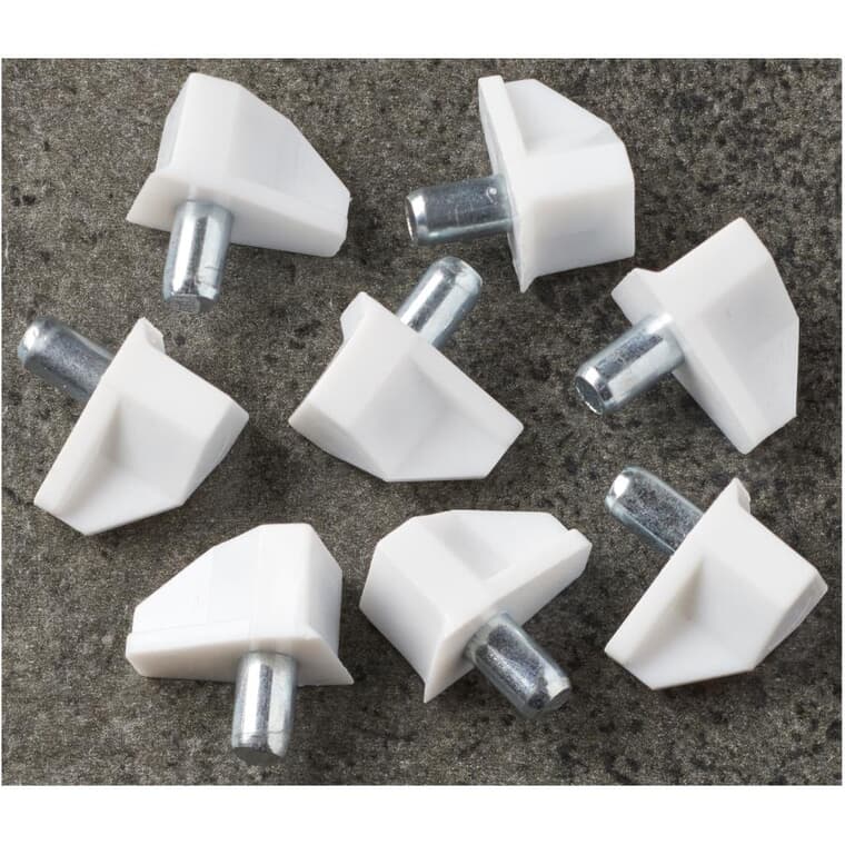 8 Pack 5mm White Plastic Shelf Supports