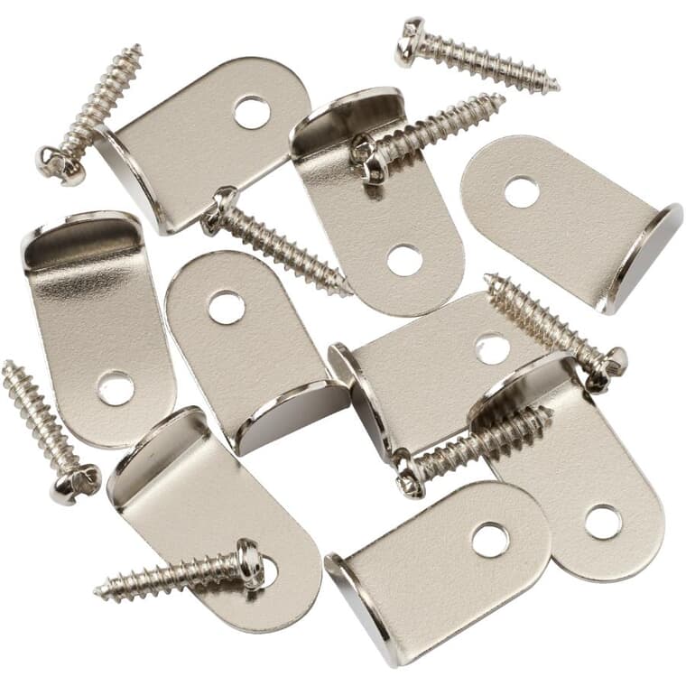 8 Pack 1" Metal Screw-In Shelf Supports