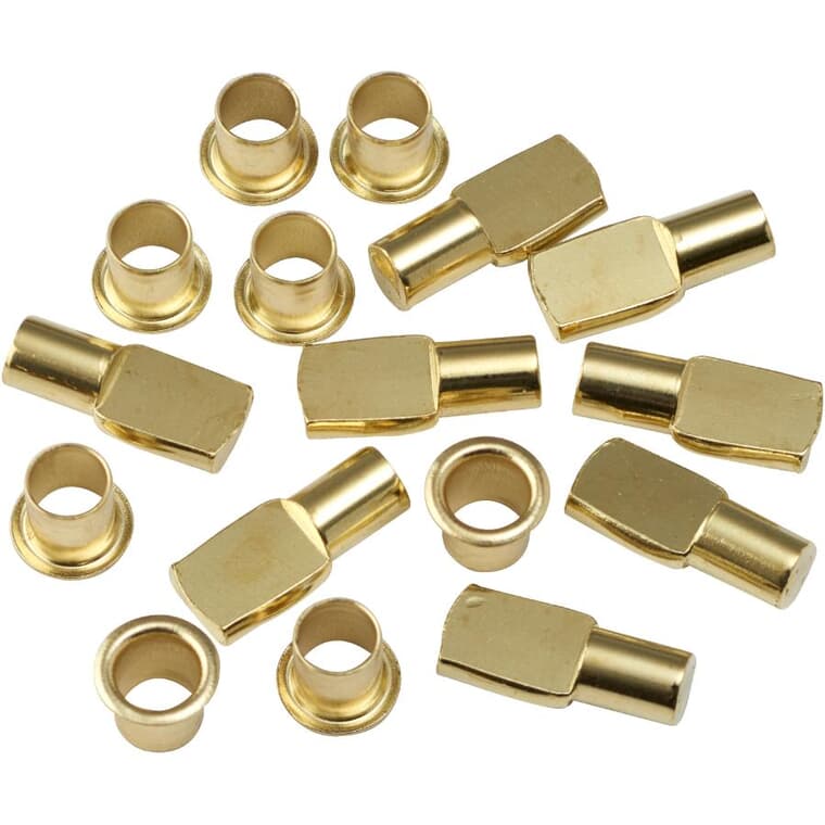 8 Pack 1/4" Brass Straight Shelf Supports