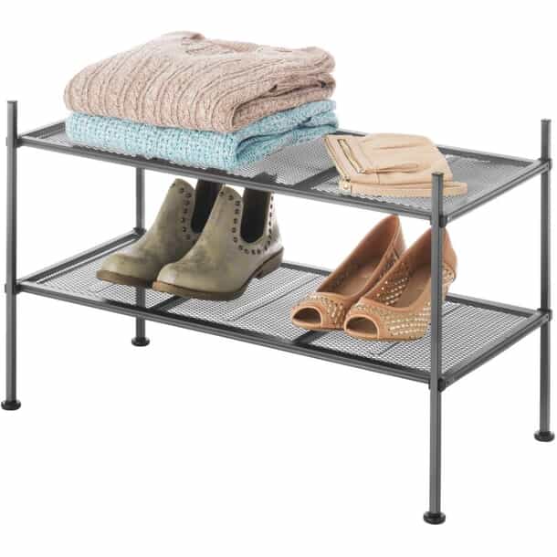 Banc De Rangement À Chaussures 2 Étages Avec Coussin Commode À