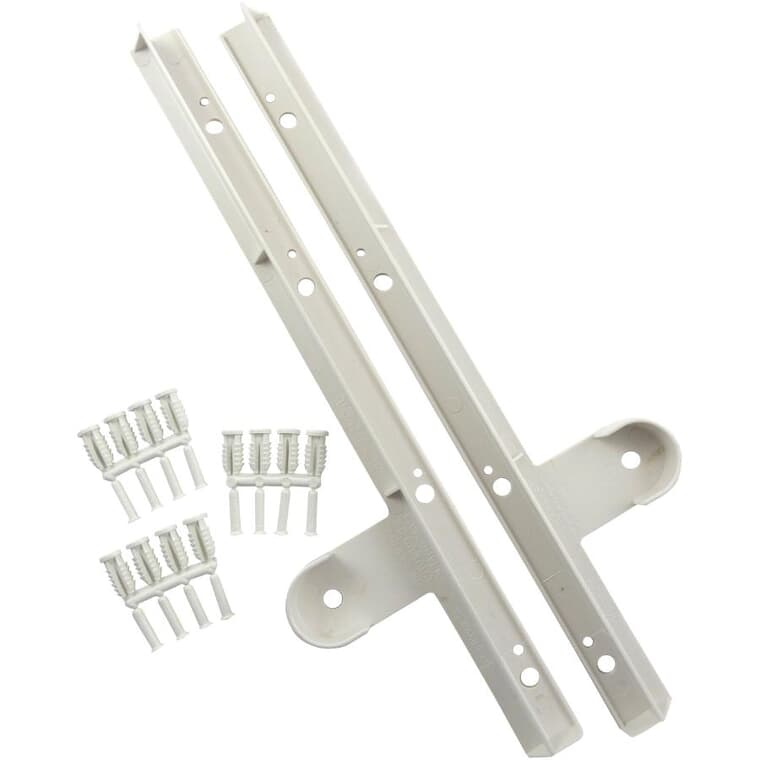 1 Pair 16" White ABS Shelf and Rod Supports