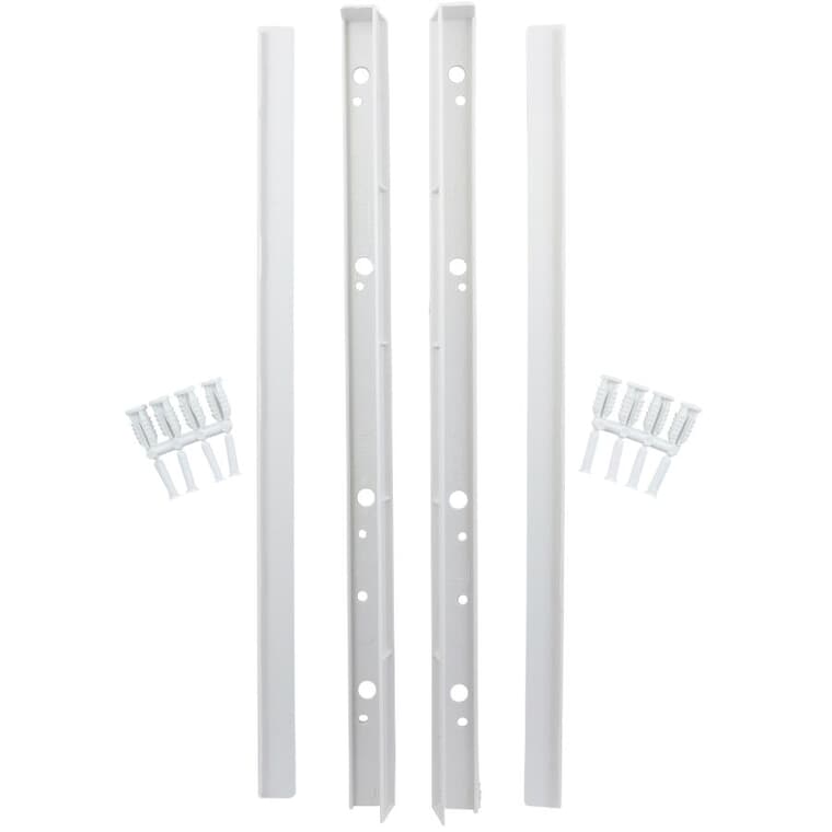 1 Pair Per Pack 16" White ABS Side Shelf Supports with Finishing Cap