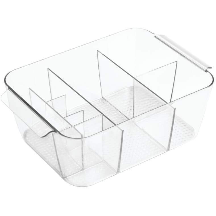 Clear Plastic Divided Cosmetic Organizer
