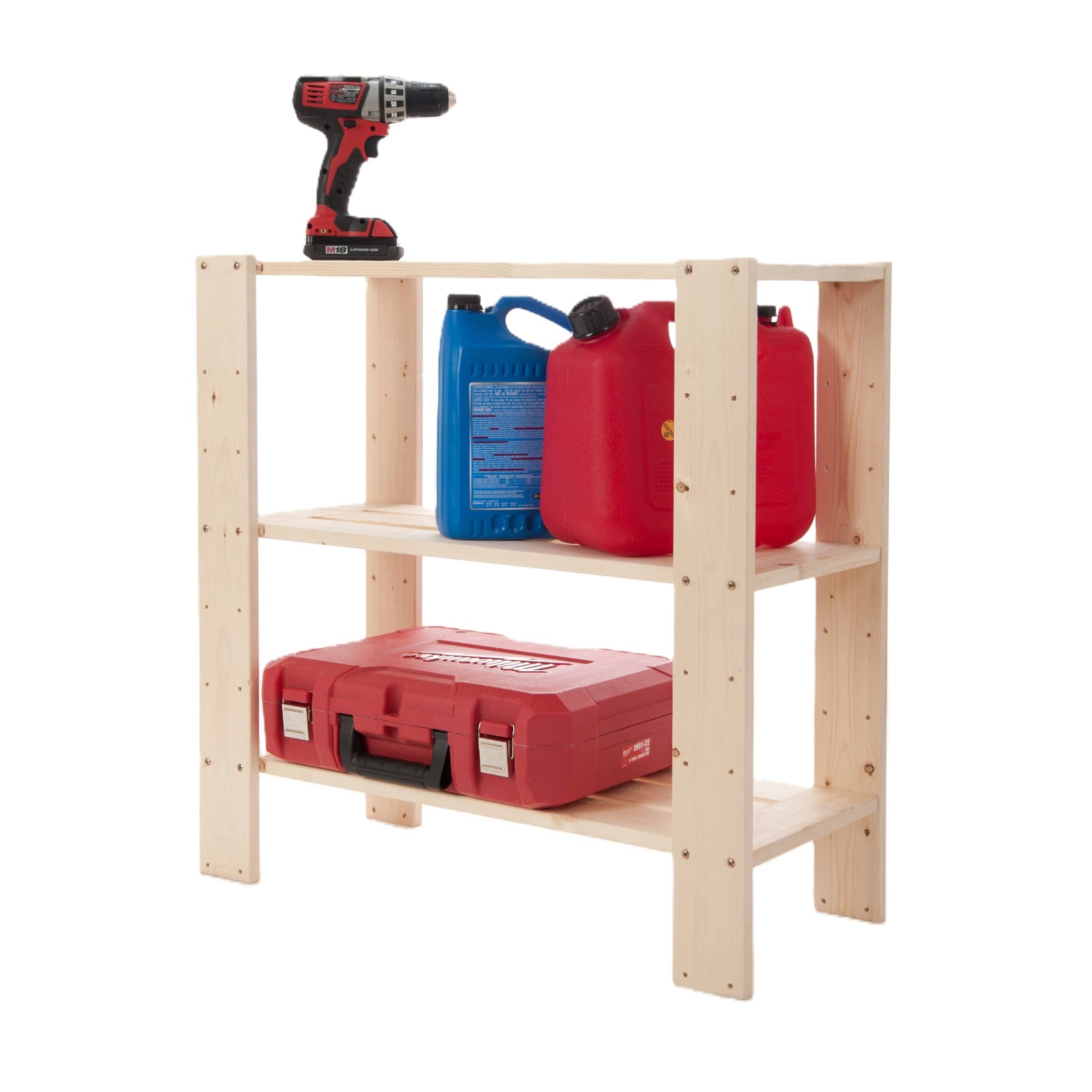 ADWOOD MANUFACTURING 30" x 30" x 13-1/2" 3 Shelf Pine Wood Shelving ...