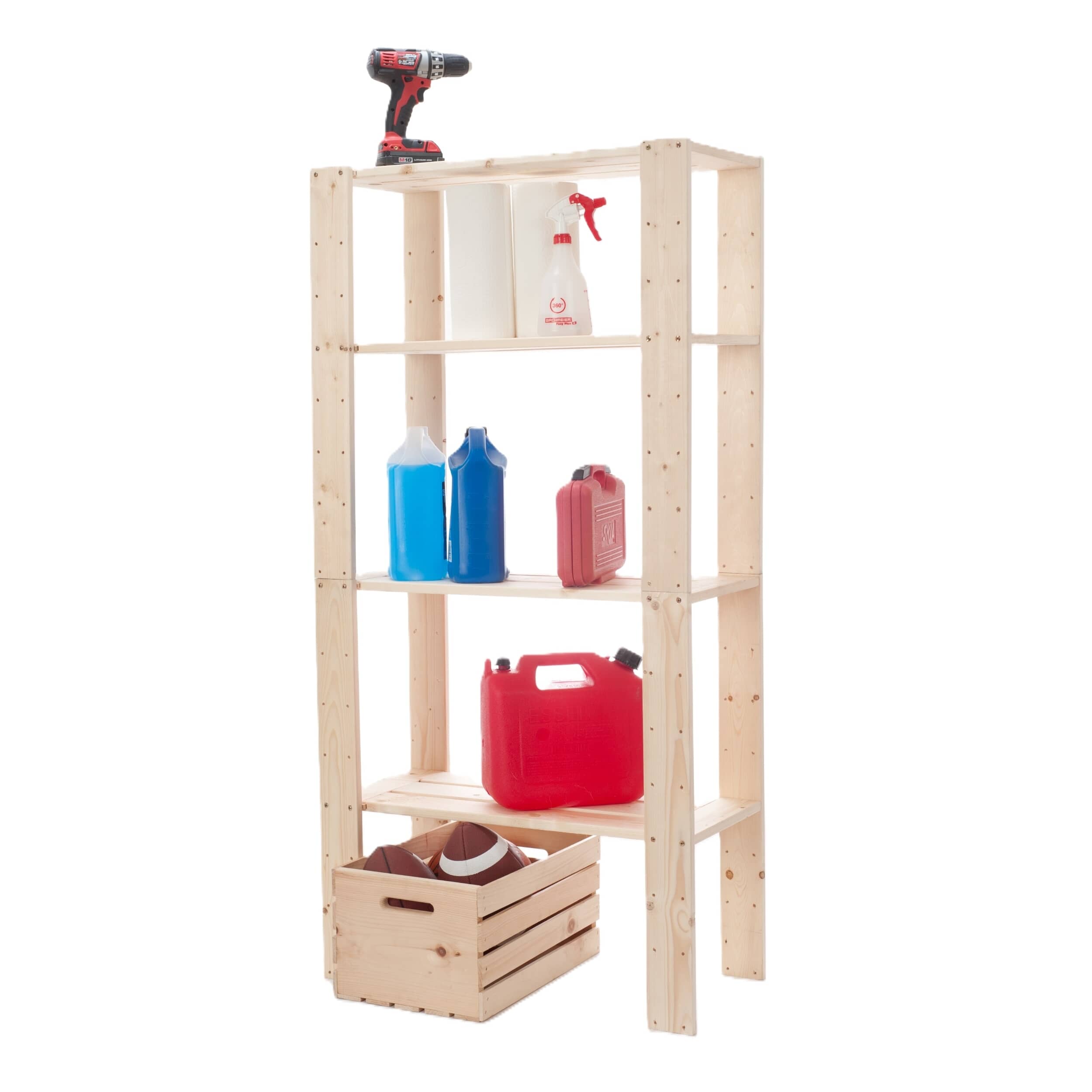 ADWOOD MANUFACTURING 60" x 30" x 13-1/2" 4 Shelf Pine Wood Shelving ...