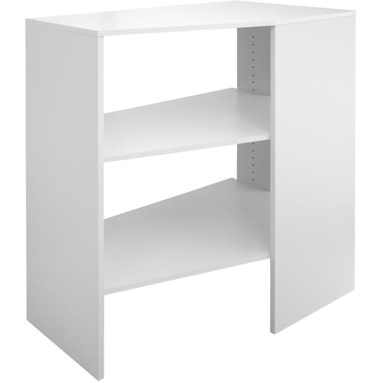 SuiteSymphony Corner Organizer - 3 Shelf + Stackable + Pure White
