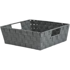 Morcte Lot de 6 paniers de rangement en plastique, gris