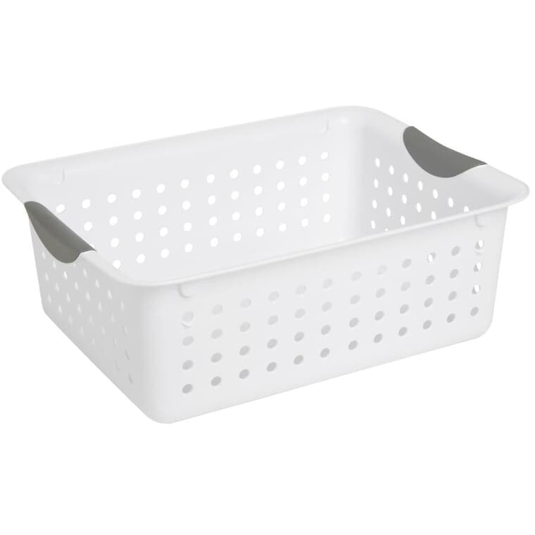 13.7" x 10.7" x 5" White Plastic Storage Basket