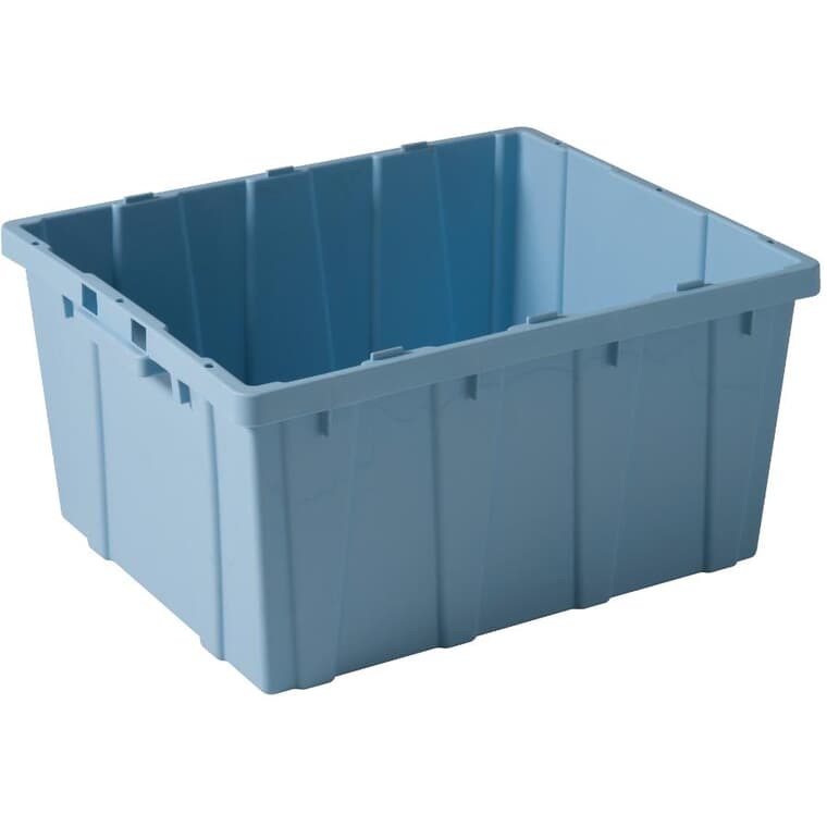 Boîte de rangement robuste de 75 L sans couvercle, bleu pâle
