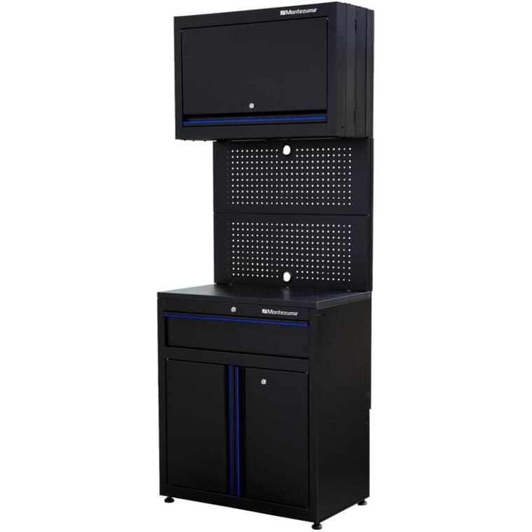 Black 1 Drawer/3 Door Storage Cabinet