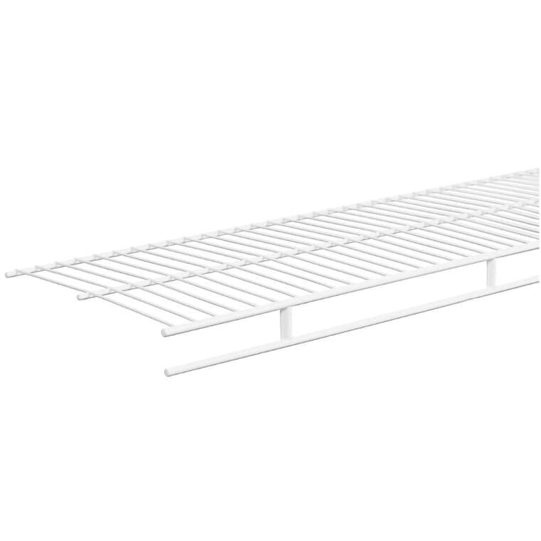 12" x 6' White Wire Shelf, with Rod