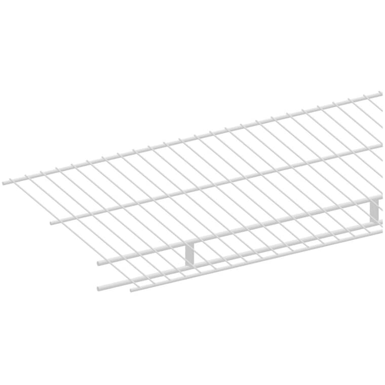 16" x 6' White Wire Shelf, with Rod