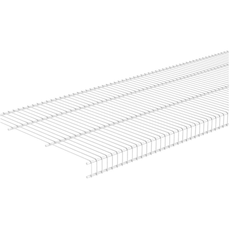 Tablette en fil métallique à espacement serré de 16 po x 12 pi, blanc