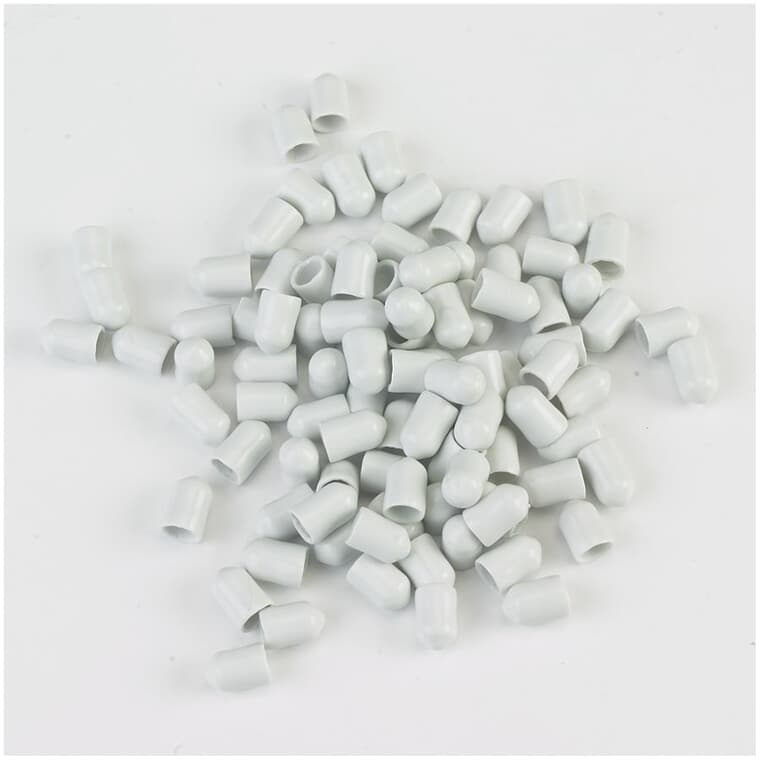 Small White Wire Shelf End Caps - 96 Pack