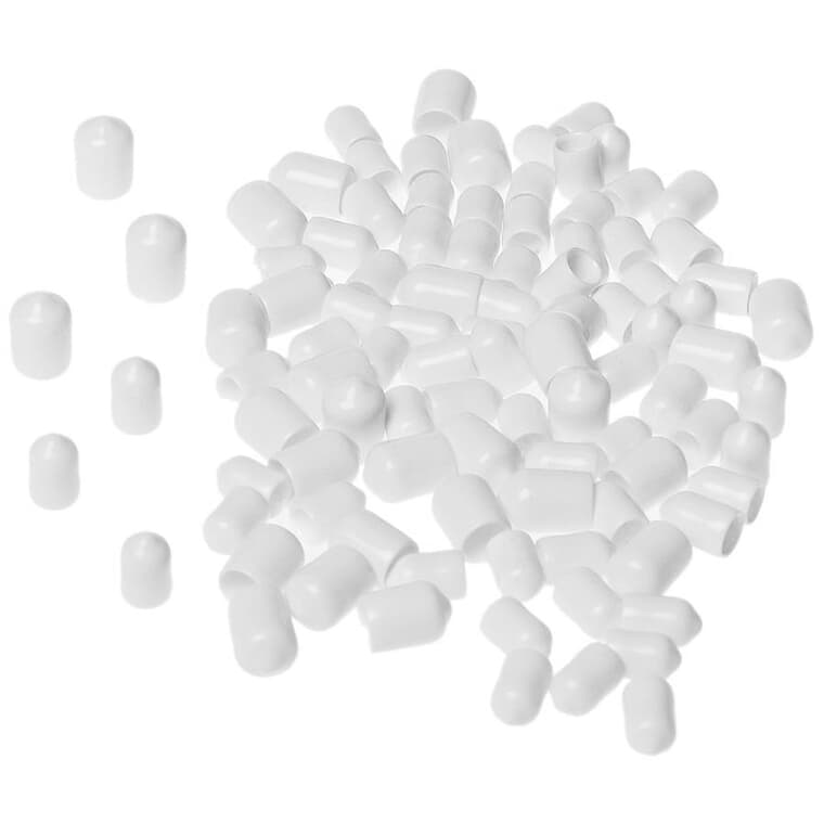 84 Pack White Wire Shelf End Caps - Assorted Sizes